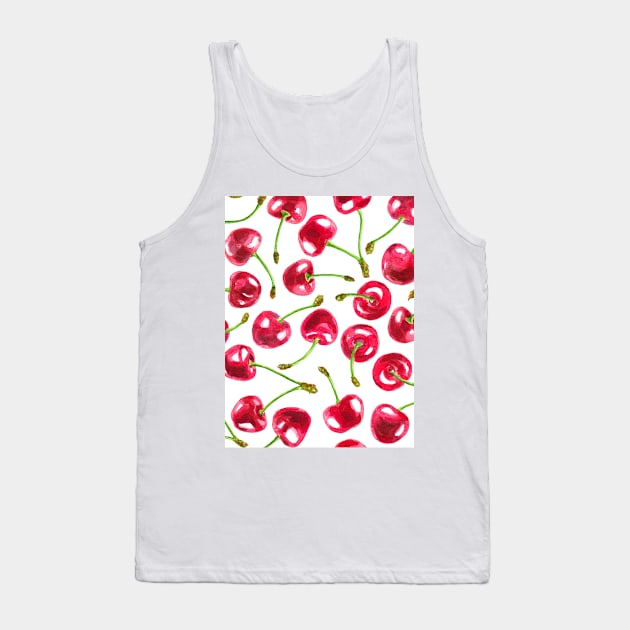 Watercolor cherries pattern Tank Top by katerinamk